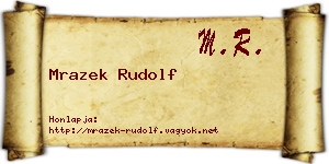 Mrazek Rudolf névjegykártya